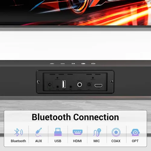 Miniatura 5 de Barra de sonido para TV con subwoofer, altavoz Bluetooth de 60 W, graves profundos, sistema de sonido envolvente de cine en casa de 2.1 canales