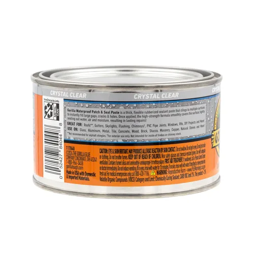 Miniatura 8 de GORILLA - Pasta selladora de goma impermeable para parche y sellado, negra, lata de 1 libra (paquete de 1)