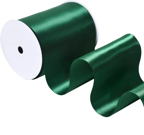 Miniatura 47 de Ribest - Cinta de satén de doble cara de 1 pulgada y 50 yardas por rollo, verde manzana, para envolver regalos, ramos de flores, accesorios