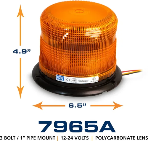 Miniatura 3 de ECCO 7965A Faro de luz LED: Pulse II, perfil bajo, 12-24V CC, 11 patrones de destellos, ámbar