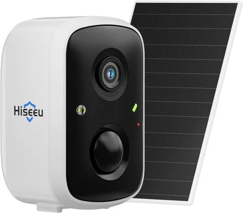 Miniatura 10 de Hiseeu Cámaras de seguridad inalámbricas para exteriores, kit de 2 cámaras, ampliable a 10CH, sin tarifa mensual, alimentado por energía solar, Kit