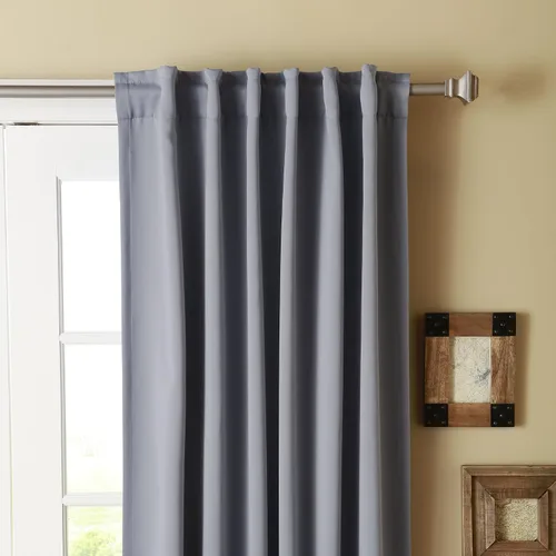 Miniatura 2 de Best Home Fashion Cortinas opacas con aislamiento térmico, pestaña trasera, bolsillo para barra, color gris, 52 pulgadas de ancho x 126 pulgadas