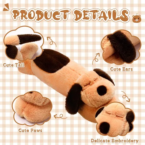 Miniatura 3 de Queekay Almohada corporal para perro, almohada de cuerpo largo de felpa para perros, cojín grande para dormir, abrazar, regalo para fiesta de Marrón