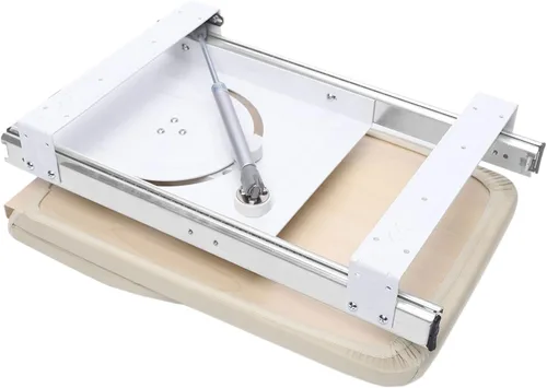 Miniatura 7 de Tabla de planchar extraíble para armario, beige, 32.3 x 12.2 pulgadas Placa de hierro incorporada, rotación de 180°, con cubierta de algodón