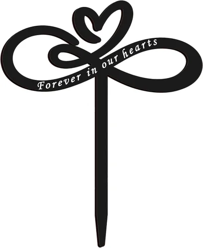 Fumete Estaca de Placa Conmemorativa en Forma de Corazón, Estacas Conmemorativas Para Siempre en Nuestros Corazones, Decoraciones de Cementerio para