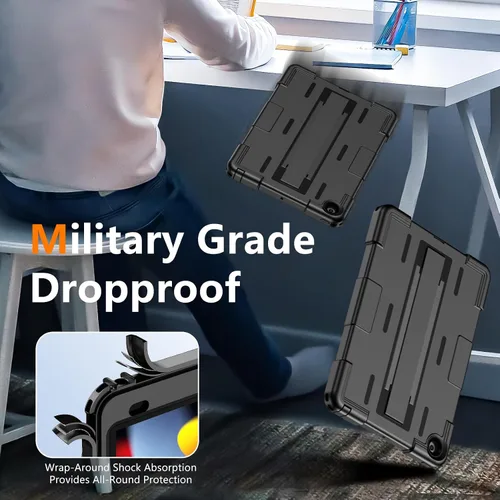 Miniatura 3 de Funda para iPad de 9ª generación de 10.2 pulgadas, grado militar, a prueba de caídas IP68, impermeable, con protector de pantalla, soporte y correa