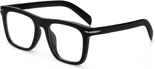 Miniatura 2 de Gafas de bloqueo de luz azul de moda con marco cuadrado para hombres y mujeres, gafas de computadora sin receta, 01 Negro