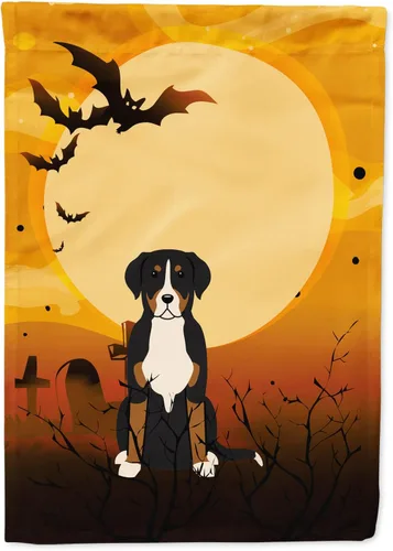 Miniatura 172 de Caroline's Treasures BB4307GF - Bandera de Halloween Airedale para jardín, bandera decorativa para patio exterior, obras de arte de patio, macizos