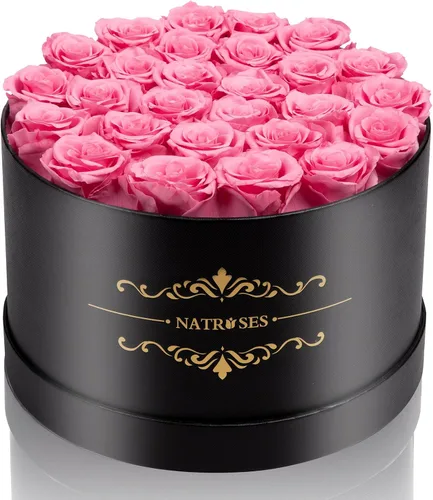 Miniatura 12 de NATROSES 27 Rosas Preservadas para Siempre en una Caja, Flores Preservadas para Entrega de Cumpleaños, para Mamá, Buttermilk Suero de mantequilla
