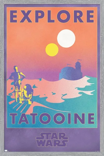 Miniatura 16 de Trends International Star Wars: Tatooine - Póster de pared de Explore Tatooine, 14.725 x 22.375 pulgadas, versión enmarcada de madera de granero