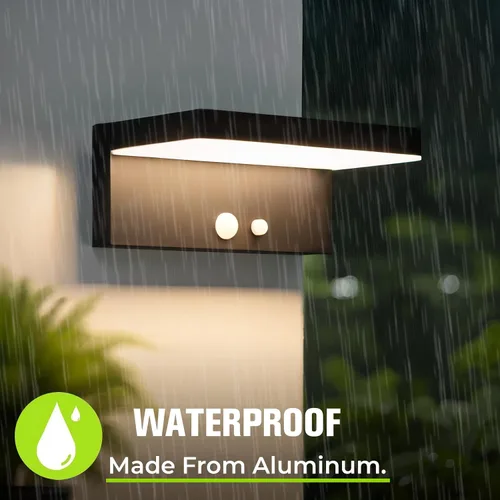 Miniatura 8 de Luces Solares con Sensor de Movimiento para Exteriores, 2 Unidades - 600 Lúmenes, 3 Modos, IP44, Impermeables, Luz de Pared Solar de Aluminio