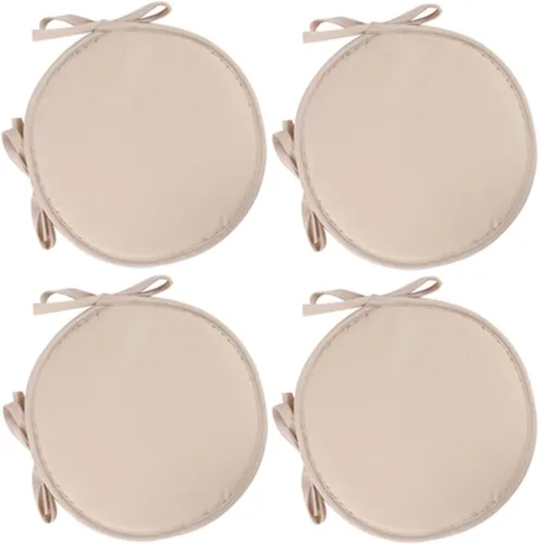 Miniatura 9 de Womenyiaor Juego de 4 cojines redondos para sillas para interiores y exteriores, con lazos, juego de bistró, almohadillas para sillas de comedor