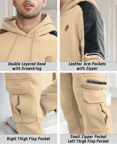 Miniatura 4 de Conjunto deportivo de 2 piezas para hombre, sudadera con capucha y manga larga