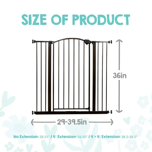 Miniatura 2 de Regalo Safety - Puerta de bebé extra alta de 36 pulgadas con puerta, montaje a presión para puertas y parte inferior de escaleras, bebés, niños