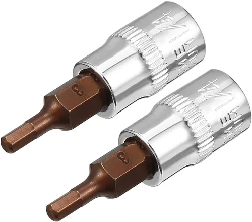 Miniatura 11 de uxcell Juego de 2 llaves hexagonales de 1/4 pulgadas x H5 (0.197 in), puntas de acero S2 CR-V de 1.5 pulgadas de longitud, uso con llave