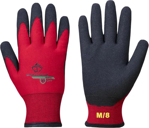 Superior Glove Guantes de Trabajo de Invierno - Con Forro Polar con Palmas de Agarre Firme Negras (Temperaturas Frías) Guantes para Congelador -