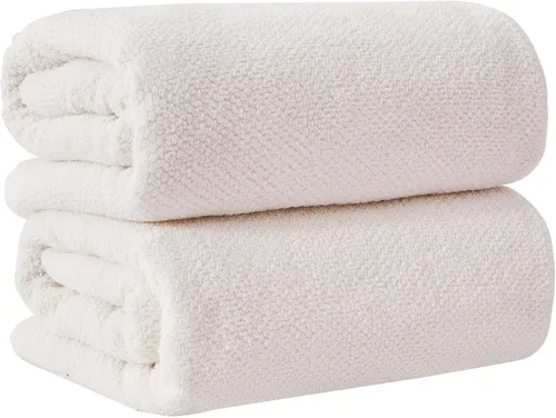 Miniatura 18 de Great Bay Home Toalla de baño blanca – Toalla de baño de gran tamaño 100% algodón de 68 x 35 pulgadas – Absorbente, de secado rápido, toalla de baño