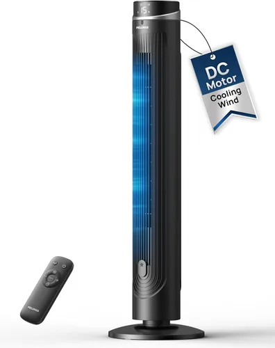Miniatura 11 de PELONIS Ventilador de torre sin aspas de 40 pulgadas para dormitorio, ventilador de pie con control remoto, 26 pies/s, oscilación de 90°, 3 ajustes