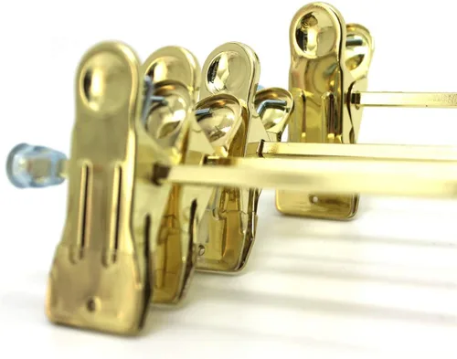 Miniatura 9 de Paquete de 30 perchas de metal dorado de 13.7 pulgadas con gancho giratorio