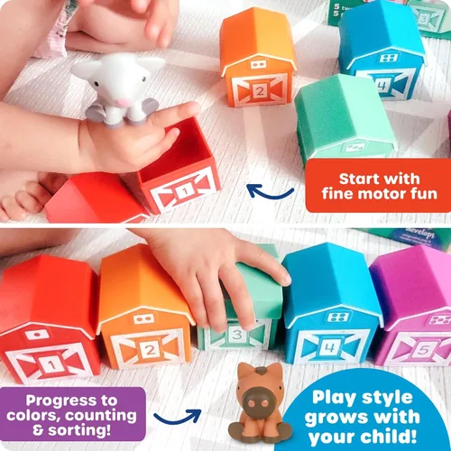 Miniatura 3 de Learning Resources Peekaboo Learning Farm - Animales de granja para niños pequeños, juegos educativos Montessori de motricidad fina, juguetes