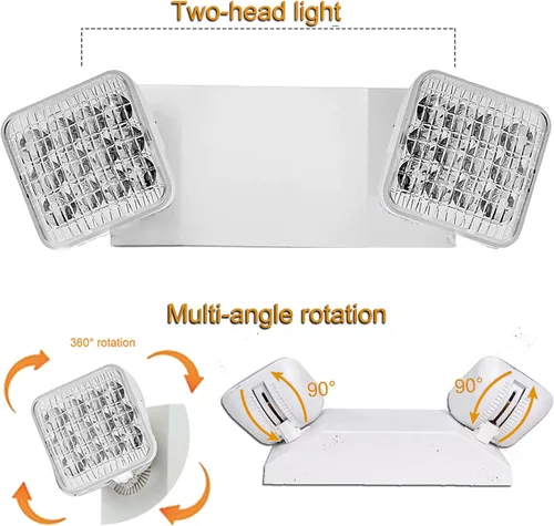 Miniatura 3 de 12 Pack Commercial LED Emergency Lights Fixture, Emergency Light with Battery Backup, Emergency Lights for Business Home power Failure, Two