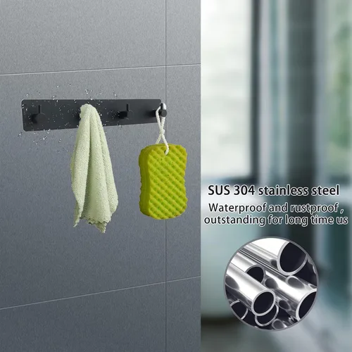 Miniatura 7 de Soporte para llaves de pared, ganchos decorativos para pared, organizador de llaves adhesivo adhesivo, ganchos de acero inoxidable para colgar