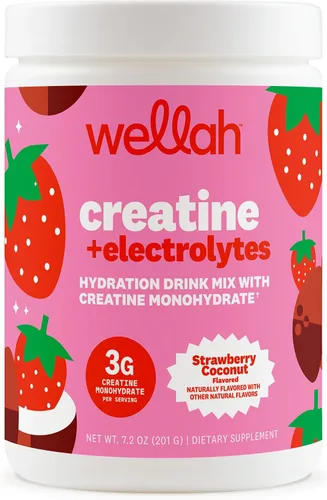 Miniatura 15 de Wellah Creatina + electrolitos en polvo (Blue Hawaii) 30 porciones - Mezcla de bebida de hidratación con 0.11 onzas de monohidrato de creatina