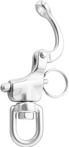 Miniatura 5 de NRC&XRC Par de clip de acero inoxidable marino con grillete giratorio de liberación rápida de liberación rápida 2-3/4" PLATA