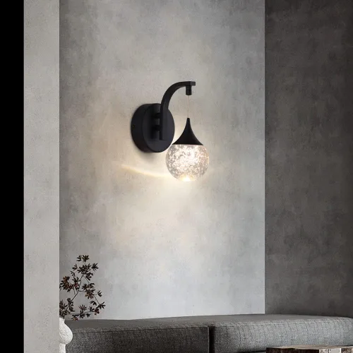 Miniatura 3 de Sedelan Lámpara de pared moderna para interiores, apliques de pared de cristal de burbujas, lámpara LED regulable de 5 W para sala de estar, Negro