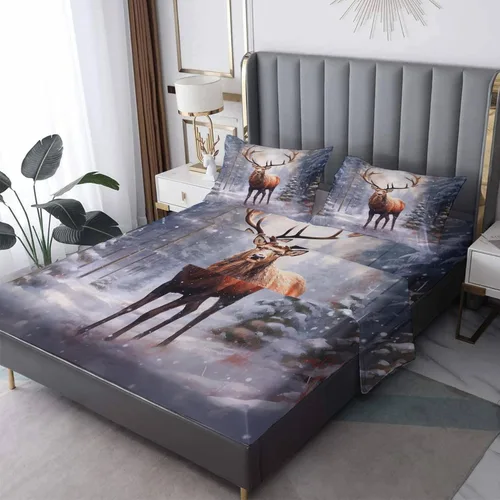 Miniatura 8 de Sábanas de gnomo de Navidad tamaño Queen – Sábanas de cama de Navidad, microfibra suave, bolsillo profundo, sábanas y fundas de almohada