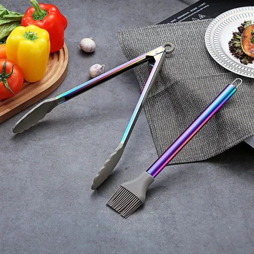 Miniatura 8 de Juego de utensilios de cocina de silicona de 38 piezas con estante para utensilios, cabeza de silicona y mango de acero inoxidable, herramientas