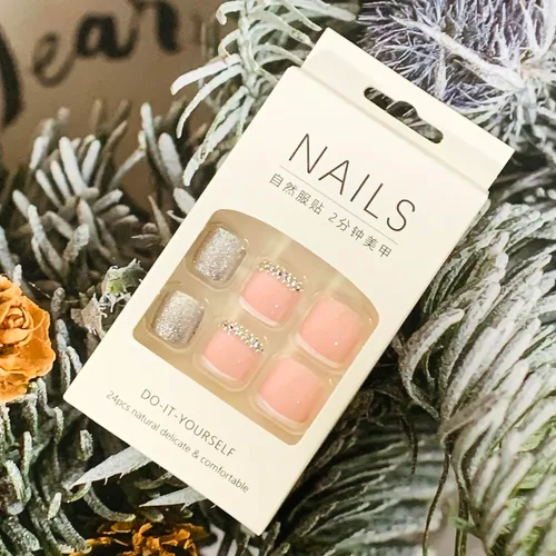 Miniatura 6 de Uñas postizas acrílicas artificiales negras para los dedos de los pies, ataúd a presión con diseños de flores blancas, uñas postizas reutilizables
