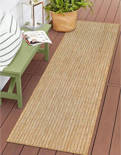 Miniatura 33 de Liora Manne Carmel - Alfombra tejida de perfil bajo de fácil cuidado para interiores y exteriores, color aguamarina, 6 pies 6 pulgadas x 9 pies 4