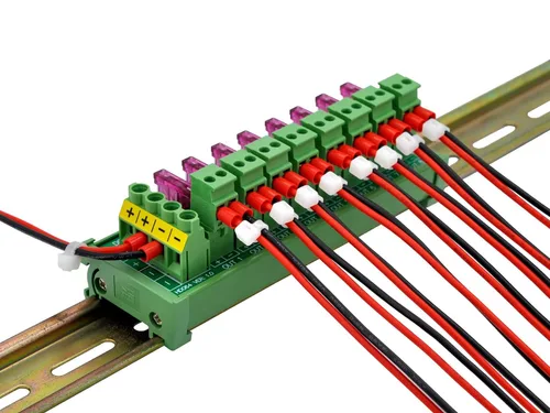 Miniatura 5 de Bloque de terminales enchufable de 8 canales para montaje en riel DIN, para CC 5-32V, módulo de fusible de distribución de energía, HCDC HD064RT