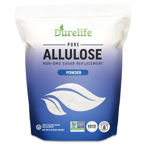 DureLife Edulcorante de alulosa, 5 lb 100% Puro Sustituto de Azúcar en Polvo Sin Eritritol, Proyecto Verificado Sin OGM, Certificado Keto, OU