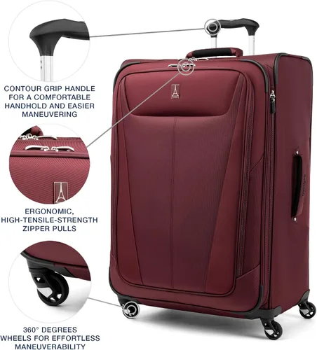 Miniatura 23 de Travelpro Maxlite 5 - Juego de 2 piezas de equipaje de mano de tela, expandibles con 4 ruedas giratorias, bolso blando para debajo del asiento, Negro