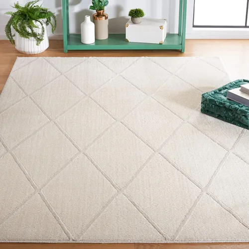 Miniatura 31 de SAFAVIEH Alfombra de área de 8 x 10 pies – Colección Revive – Grande – Gris, patrón de enrejado, no desprende pelusa y fácil limpieza, ideal