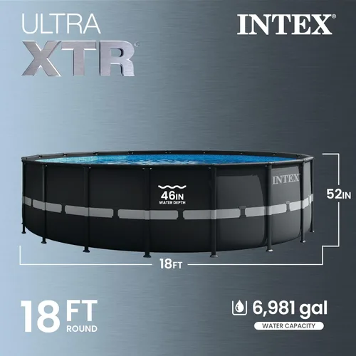 Miniatura 3 de Intex 26329EH Ultra XTR - Juego de piscina sobre el nivel del suelo de 18 pies x 52 pulgadas con bomba de filtro de arena y kit de mantenimiento
