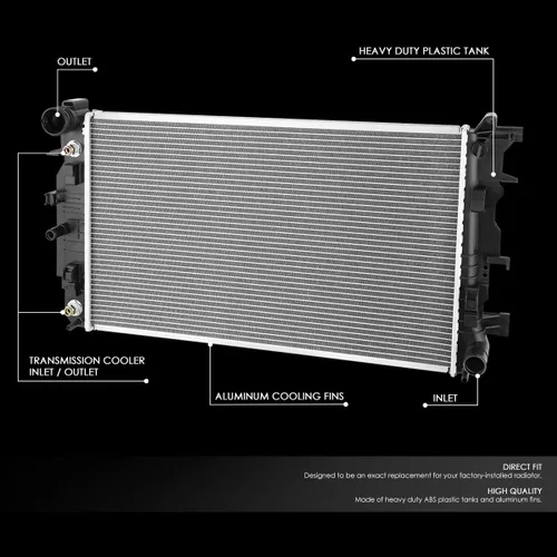 Miniatura 2 de DNA Motoring OEM-RA-13254 Radiador de núcleo de aluminio de 1 fila compatible con 07-09 Sprinter 2500 3500,26-11/16 pulgadas de ancho x 15-11/16