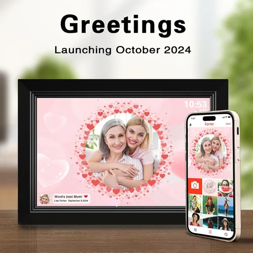 Miniatura 7 de FRAMEO - Marco de fotos digital de 10.1 pulgadas con pantalla táctil IPS de 1080 HD, almacenamiento integrado de 32 GB, montaje en pared, marco