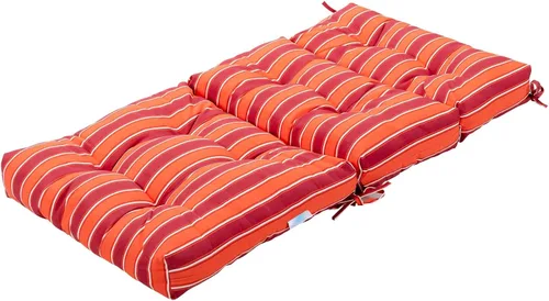 Miniatura 7 de Tangkula Cojín para silla de respaldo alto para patio, almohadillas de asiento para silla con lazos antideslizantes, cojines de repuesto