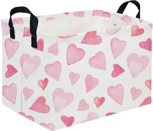 Miniatura 58 de FXOLCSHE - Canasta rectangular rosa de alpaca, canasta de lavandería impermeable plegable para guardería, canasta de juguetes para habitación
