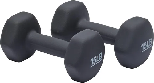 Miniatura 9 de Amazon Basics - Mancuerna de entrenamiento de fácil agarre, con revestimiento de neopreno, disponibles en varios juegos y pesos