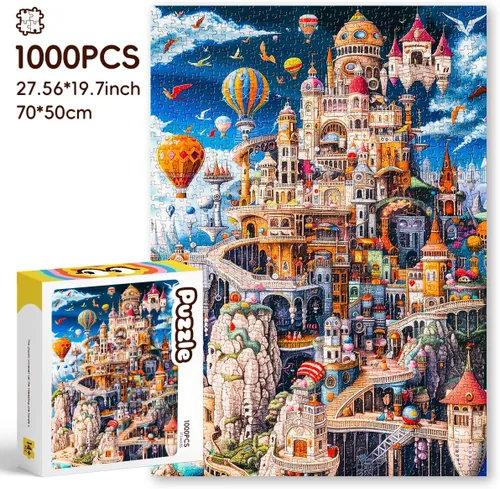 Miniatura 7 de ROSE RAIN Rompecabezas prémium de 1000 piezas para adultos con letras en la parte posterior, tablero grueso HD libre de polvo, colorido, fantasía