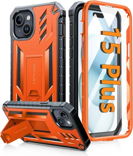 Miniatura 10 de FNTCASE Funda para iPhone 15 Plus: para iPhone 14 Plus, funda resistente de grado militar para teléfono celular con soporte, protección de TPU a
