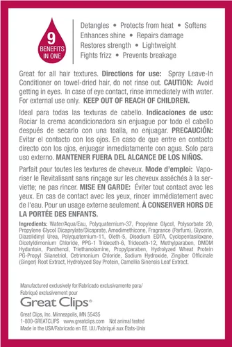 Miniatura 5 de GREAT CLIPS Solutions - Acondicionador nutritivo sin enjuague, espray de 8 onzas, desenreda e hidrata el cabello