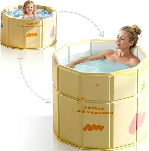 Miniatura 3 de Quivora 31.5" Portable Bathtub for Adults, Seniors, Kids & Pets, Inward Folding Edge for Easy Step-In, 2-in-1 Ice Bath & Hot SPA Collapsible Soaking