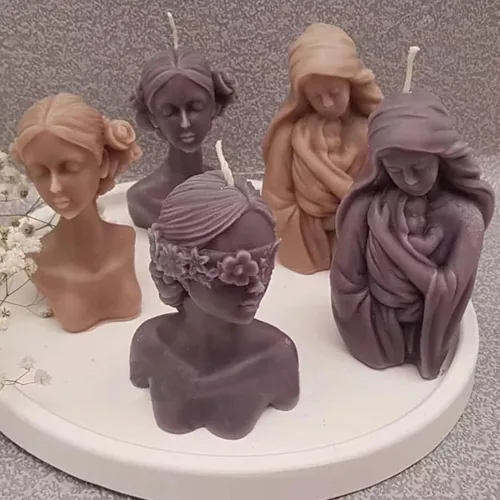 Miniatura 5 de Molde de vela de silicona Virgen María, molde de vela de madrina para hacer velas, resina y jabón, regalo del día de la madre, suministros