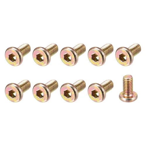 METALLIXITY Tornillos de máquina de cabeza hexagonal (M6x12mm), 10 unidades, tornillos de acero al carbono, para maquinaria, muebles, bricolaje