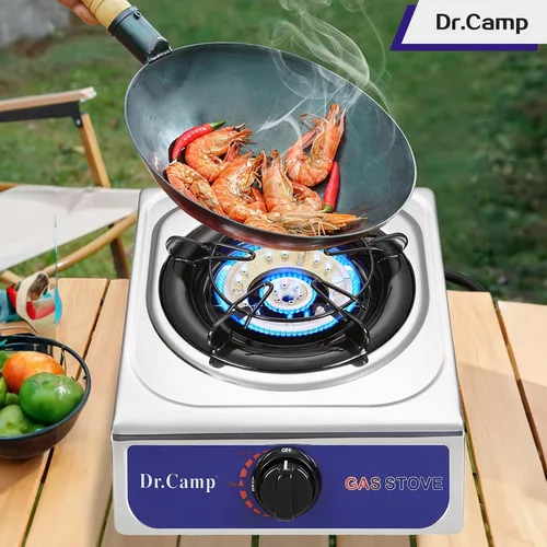 Miniatura 4 de Dr.Camp 12000 BTU Estufa de Propano de Encendido Automático Único para Acampar, Jardín, Exteriores, Campamento, Senderismo, Pesca, Cocina
